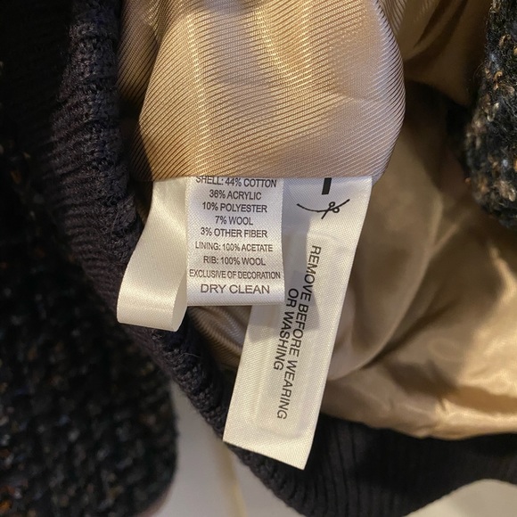 LOFT Tweed Zip Up Blazer Jacket w Chain Size S NWT - Picture 10 of 11